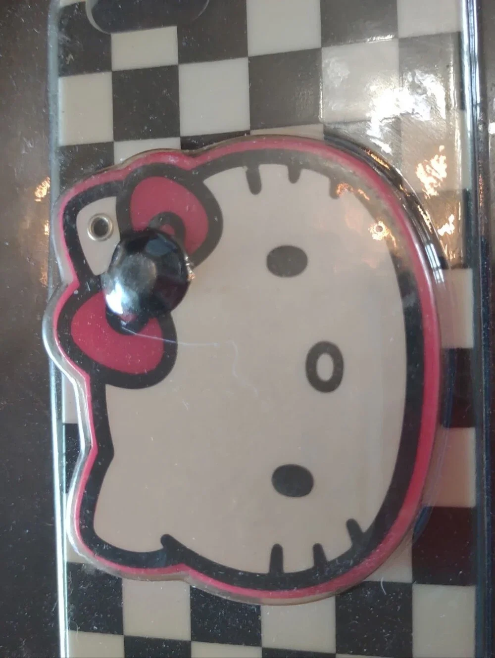 Hello Kitty Mirrored Checkered Hard Case for Apple iPhone 5 Black White Pink